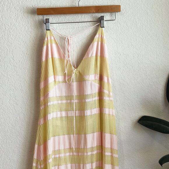 For Love & Lemons Maxi Beach CoverUp Dress Large Sheer Slit Halter Boho Vacation - Picture 2 of 9